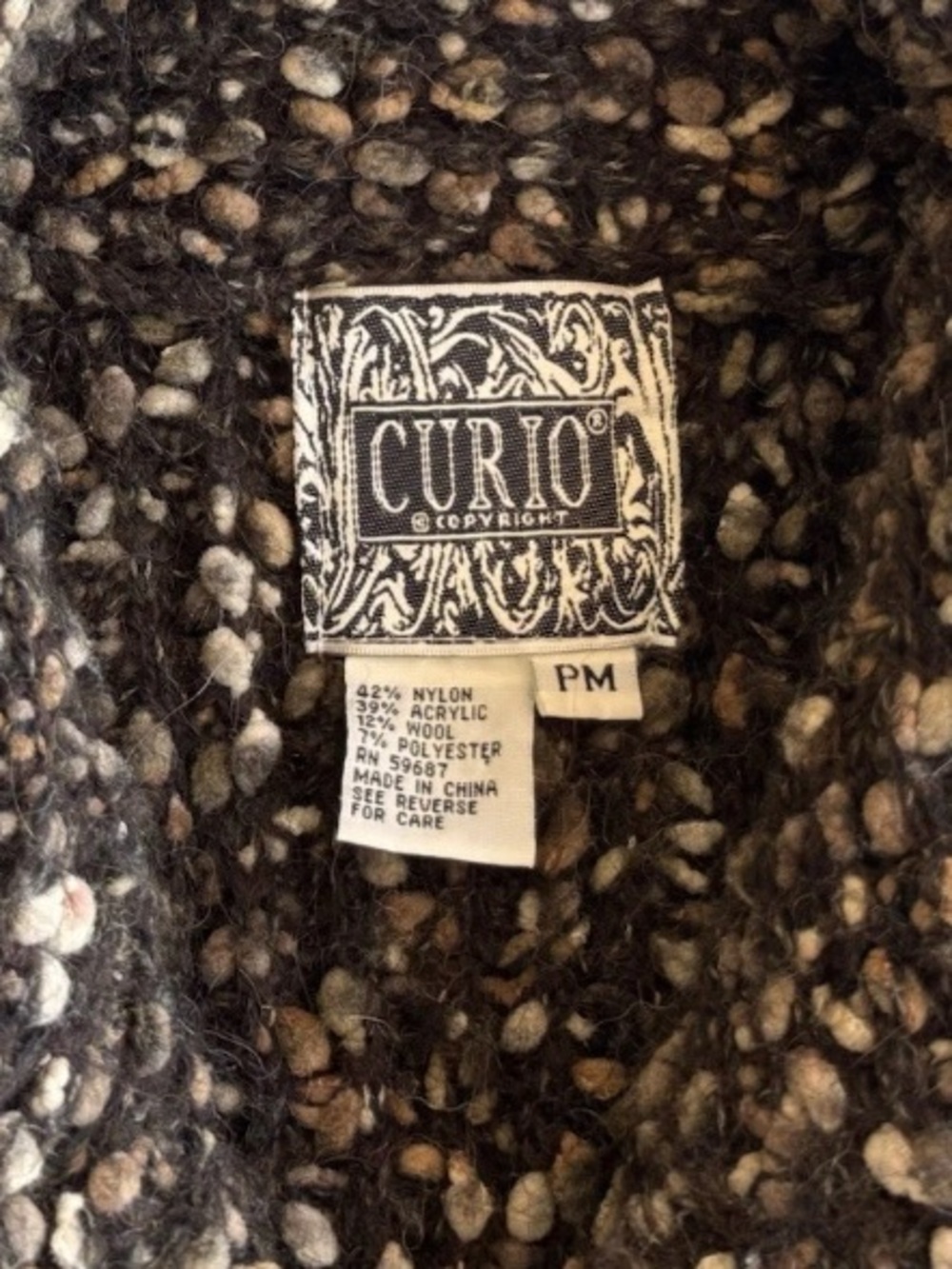 Anthropologie Curio Chunky Knit Snap Button Hooded Cardigan Sweater Coat Size PM - Picture 6 of 11